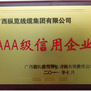 縱覽線纜集團公司AAA級信用企業